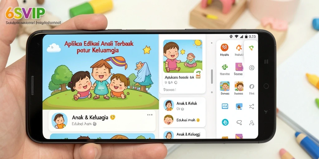 Tampilan antarmuka 6SVIP yang menarik dan edukatif untuk anak.