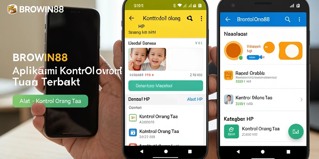 Antarmuka aplikasi BROWIN88 untuk kontrol orang tua yang intuitif.