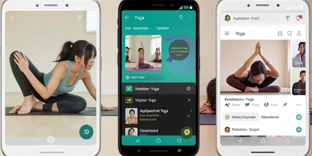 Tampilan antarmuka C0077 dengan berbagai sesi yoga yang menarik.