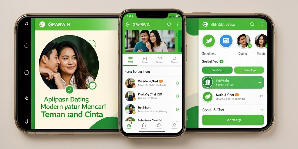 Antarmuka GRABWIN yang menarik dan fungsional untuk koneksi dating.