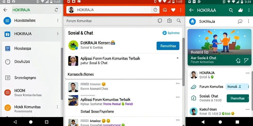 Tampilan intuitif HOKIRAJA untuk interaksi komunitas.