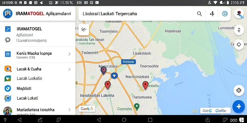 Antarmuka IRAMATOGEL menampilkan fungsi pelacakan lokasi yang akurat.