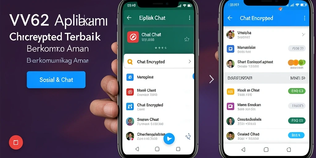 Tampilan antarmuka pengguna aplikasi Chat Encrypted VV62.